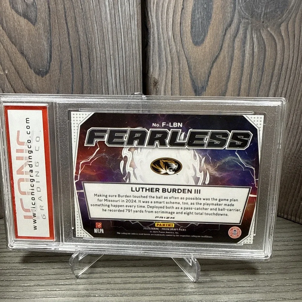 2025 Panini Prizm Draft Picks - Fearless Luther Burden #F-12 Gold Ice Prizm 10RC